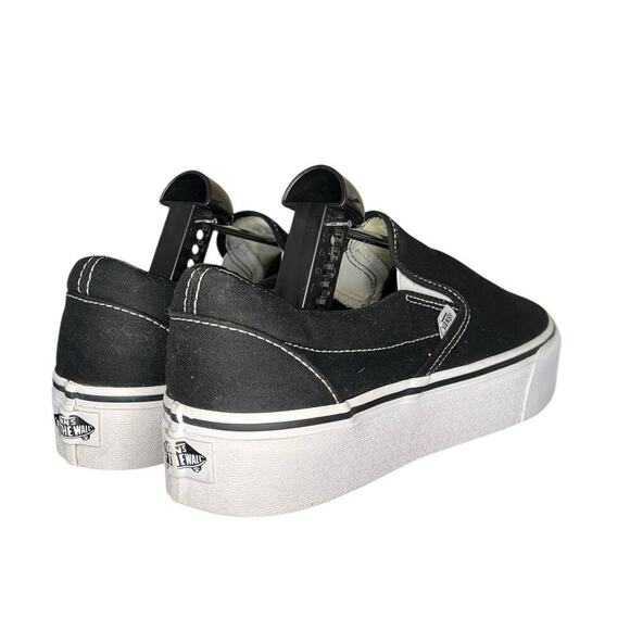 ***SOLD*** Mens Vans Old Skool Slip On Lift Canvas Sneakers Size 10 Black White - Picture 4 of 6